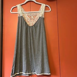 Grey and lace tank